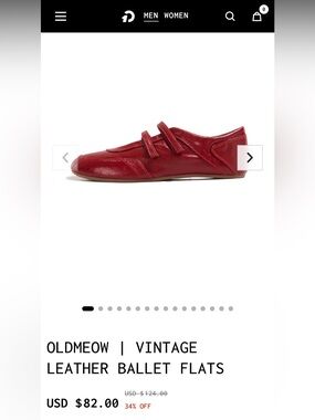 OLDMEOW VINTAGE LEATHER BALLET FLATS